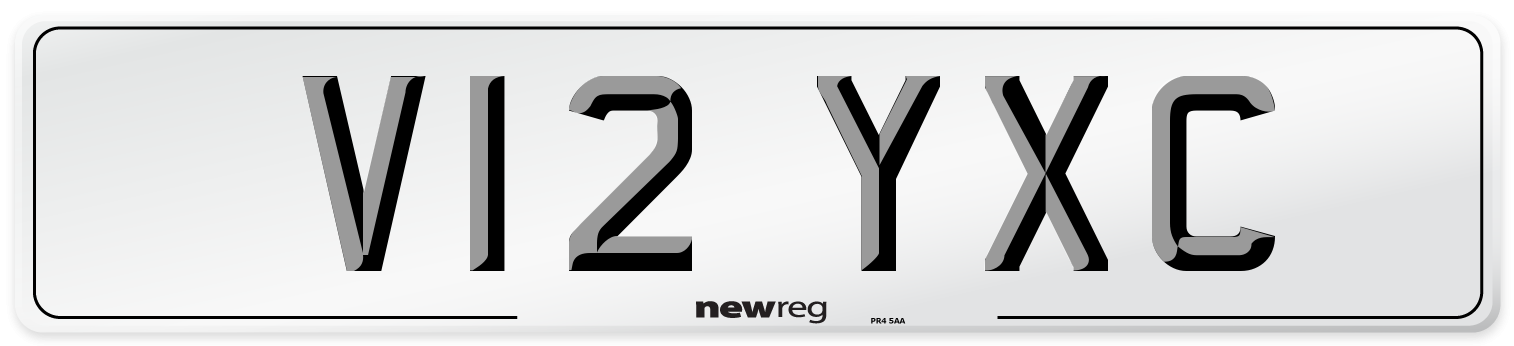 V12 YXC Number Plate from New Reg